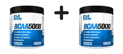 2 x EVL Nutrition BCAA 5000 - Unflavored (60 serv)