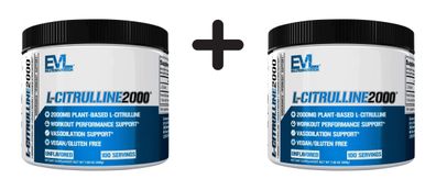 2 x EVL Nutrition L-Citrulline 2000 (200g) Unflavoured