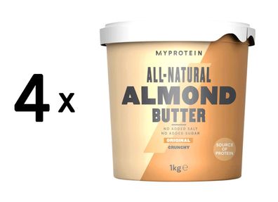 4 x Myprotein Natural Almond Butter (1000g) Crunchy