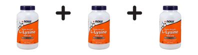 3 x Now Foods L-Lysine 1000mg (250 Tabs) Unflavored