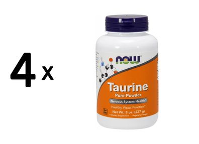 4 x Now Foods Taurine Powder (227g)