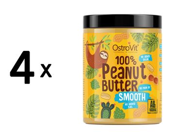 4 x OstroVit 100% Peanut Butter (1000g) Smooth