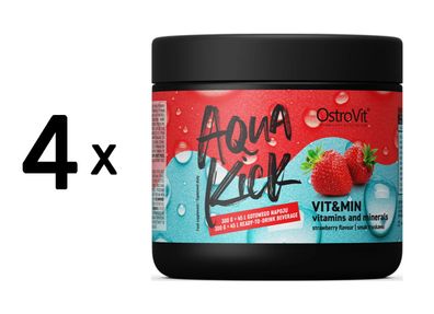 4 x OstroVit Aqua Kick (300g) VitandMin - Strawberry