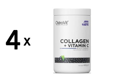 4 x OstroVit Collagen + Vitamin C (400g) Blackcurrant