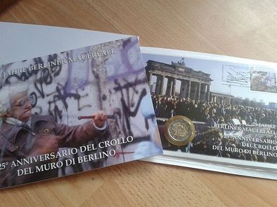2 euro 2014 Vatikan Mauerfall Deutsche Einheit Franziskus Numisbrief mit Briefmarke