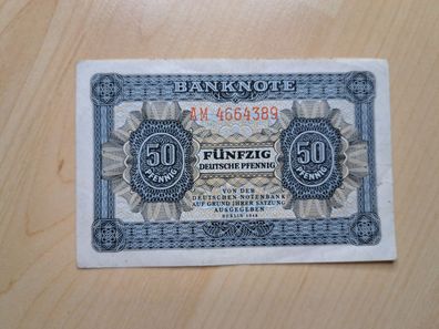DDR 50 Pfennig Banknote Geldschein 1948 Ostmark
