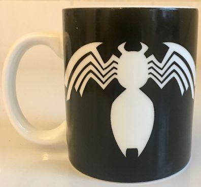 Venom Porzellan Tasse, Kaffeebecher, schwarz, Logoshirt Marvel Comic, lizenziert