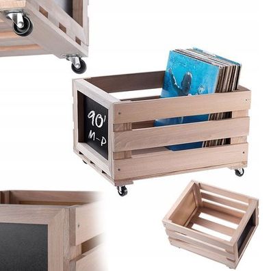 KADAX Aufbewahrungskiste für Vinyl-Schallplatten aus Holz, Aufbewahrungsbox