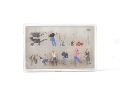 Preiser H0 10546 Figuren-Set "Straßenbau Teerarbeiter m. Werkzeug" 1:87