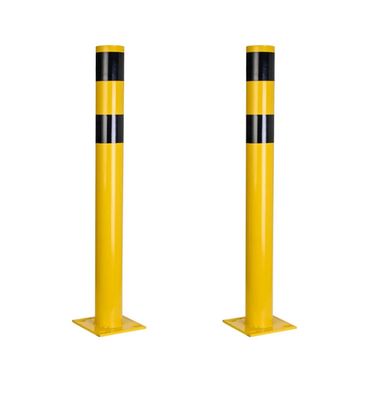 Rammschutzpfosten gelb ca. 110 cm - Rammschutzpoller - Ø 108 mm - Lagerschutz