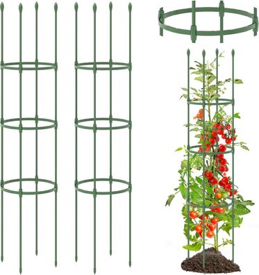 Tomaten Rankhilfe 2er Set, verstellbare Höhe | 3 Ringe, Tomatenkäfig Pflanzenkäfig