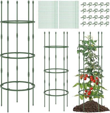 Tomaten Rankhilfe 3er Set, verstellbare Höhe | 3 Ringe, Tomatenkäfig Pflanzenkäfig
