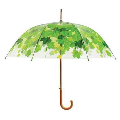 Regenschirm mit Vogeldruck Transparent Blätter Regenschutz Dekoschirm Dekorative Deko