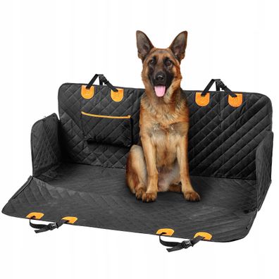 KADAX Autositzbezug für Hunde, Wasserfeste Haustierdecke, Schwarz-Orange