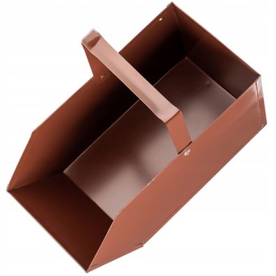 KADAX Aschebehälter aus Metall, Kohlenkasten, Kohlenbehälter, 32 x 21 cm, Braun