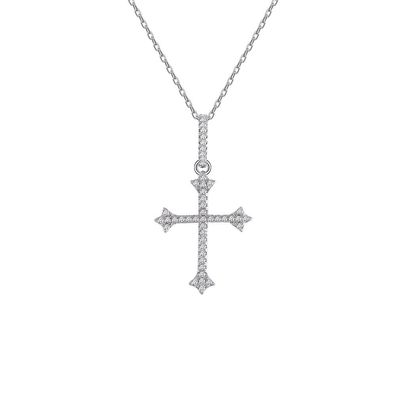 S925 Sterling Silber Kreuz Halskette Damen Schlüsselbeinkette Silber