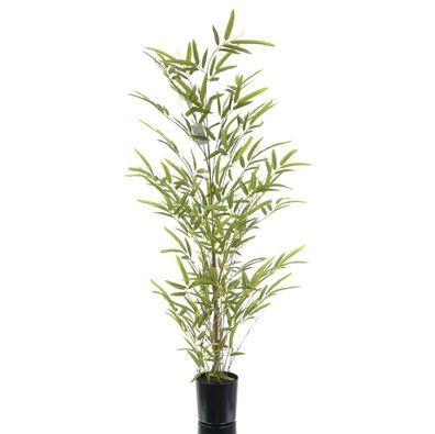 GASPER Bambus Miniblatt Grün Naturstamm im Kunststofftopf 90 cm - Kunstblumen