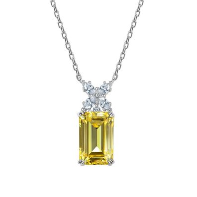 Lange quadratische Auto-flache 8 * 12 mm gelbe Diamant-Halskette für Damen,