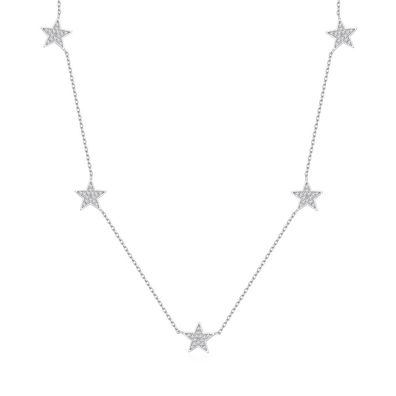 Frische fünfzackige Stern-Schlüsselbeinkette Damen-Halskette aus 925er-Sterlingsilber