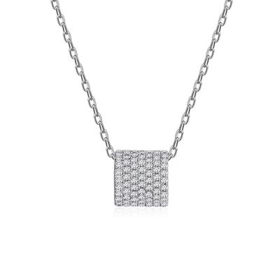 Zylinder Micro Diamond S925 Sterling Silber Halskette Damen Schlüsselbeinkette