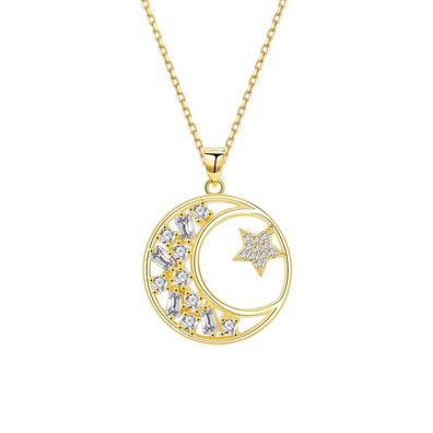 Star Moon Series-Halskette für Damen, lichtbeständige Schlüsselbeinkette aus