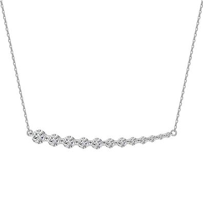 Glänzende Diamant-Halskette für Damen, Schlüsselbeinkette aus 925er Silber