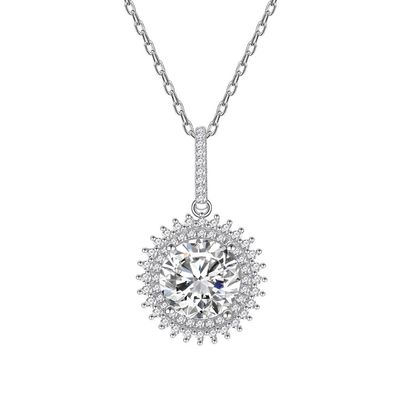 9,5 mm hohe Kohlenstoff-Diamant-Halskette für Damen, 925er Silber, luxuriöse