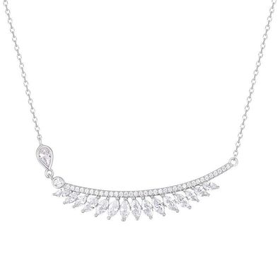 S925 Sterling Silber Smile Drops Intarsien Halskette Damen
