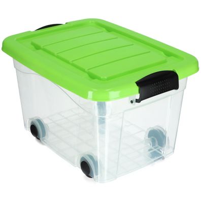 KADAX Kunststoffbehälter mit Rollen, Aufbewahrungsbox aus Kunststoff 20L