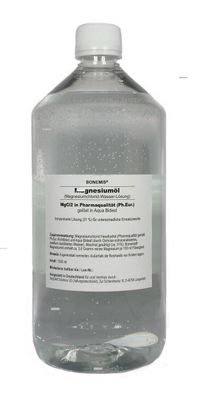 Magnesiumöl aus MgCl2 (Ph. Eur.) und Aqua Bidest (Osmosewasser), 1000 ml