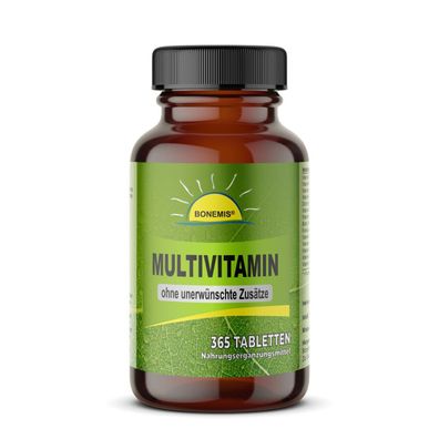 365 Multivitamintabletten ohne Zusatzstoffe (nur mit Akazienfasern tablettiert)