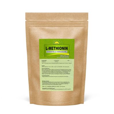 L-Methionin (Aminosäure), veganes Pulver ohne Zusätze, 200 g Beutel, Bonemis®
