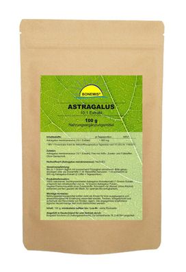 Astragalus, hochkonzentrierter 10:1 Extrakt, veganes Pulver, ohne Zusätze, 100 g