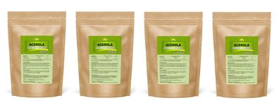 Premium Acerola-Extrakt (hochdosiert, mind. 25% Vitamin C), 1 kg (4x 250 g)