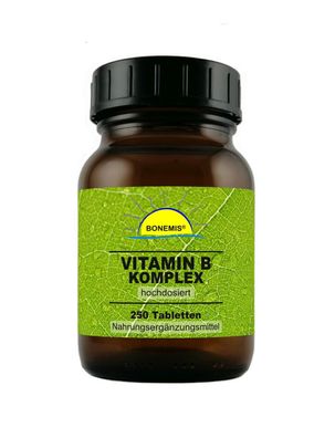 Vitamin B Komplex (hochdosiert), 250 vegane Tabletten, Bonemis®