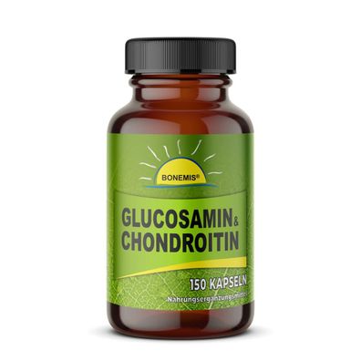 Glucosamin + Chondroitin Kapseln (2:1), ohne Zusatzstoffe, 150 Kapseln, Bonemis®