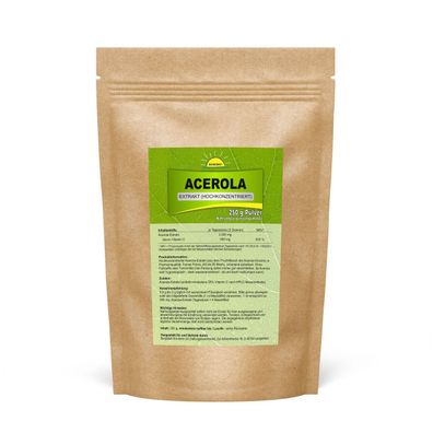 Premium Acerola-Extrakt (hochdosiert, mind. 25% Vitamin C), ohne Zusätze, 250 g