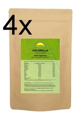 Chlorella. 4x Vorrats-/ Nachfüllpack (je 1000 Tabletten á 250 mg), 1 kg