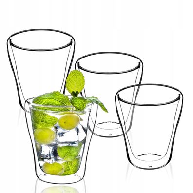KADAX doppelwandige Gläser, Set, 250ml, Thermogläser aus Borosilikatglas