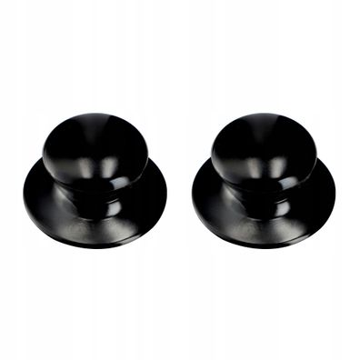 KADAX Topfdeckelgriff, aus Kunststoff und Edelstahl, 2 Stück, Schwarz Glänz
