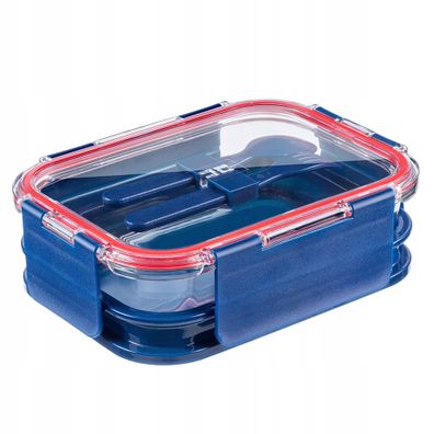 KADAX Brotdose aus Glas, Lunchbox mit Deckel und Besteck, Frühstücksbox, 1.74L