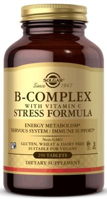 Solgar, B-Complex with Vitamin C, Stress Formula, 250 Tabletten
