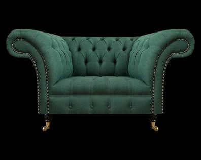 Wohnzimmer Sessel Luxus Polstermöbel Grün Polstersitz Chesterfield Neu