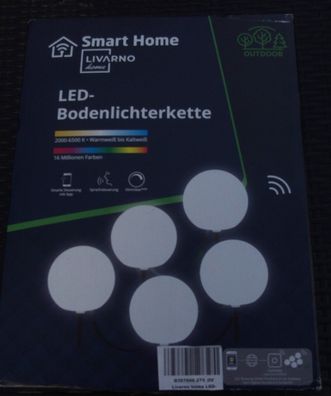Livarno home LED Bodenlichterkette 5er Zigbee Kugel