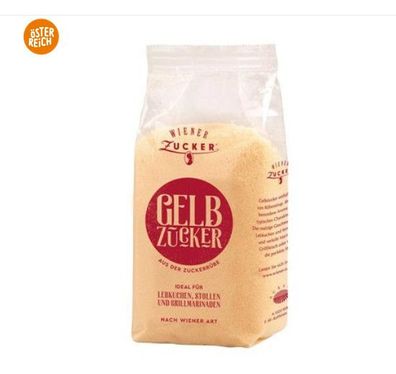 Gelbzucker von Wiener Zucker für Süßspeisen, Gebäck, Kuchen 500 Gramm x 3 Pack