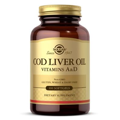 Solgar, Cod Liver Oil, Vitamin A & D, 100 Weichkapseln