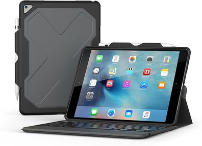 ZAGG Rugged Messenger Keyboard Apple iPad 2017 Case Cover Tastatur (DE) Schwarz