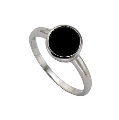 Zeeme Silber Ring 925 Sterling Silber Zirkonia schwarz Glänzend Größe: 058 18,5