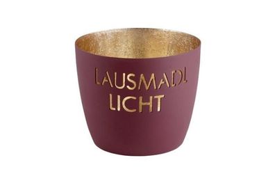 Madras Windlicht M Lausmadl burgund/ Gold, 1100704017 1 St