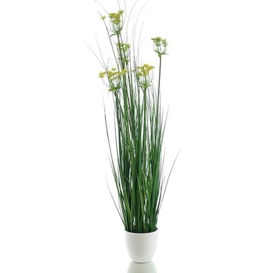 DPI Gras mit Dill im weißen Topf ca. 100 cm - Kunstpflanzen